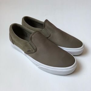Vans Slip-on Military Green Nylon and Suede